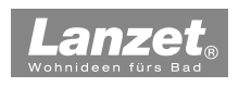 Logo des Herstellers Lanzet – innovative Wohnideen fürs Bad, präsentiert bei HATEGRA Mosbach